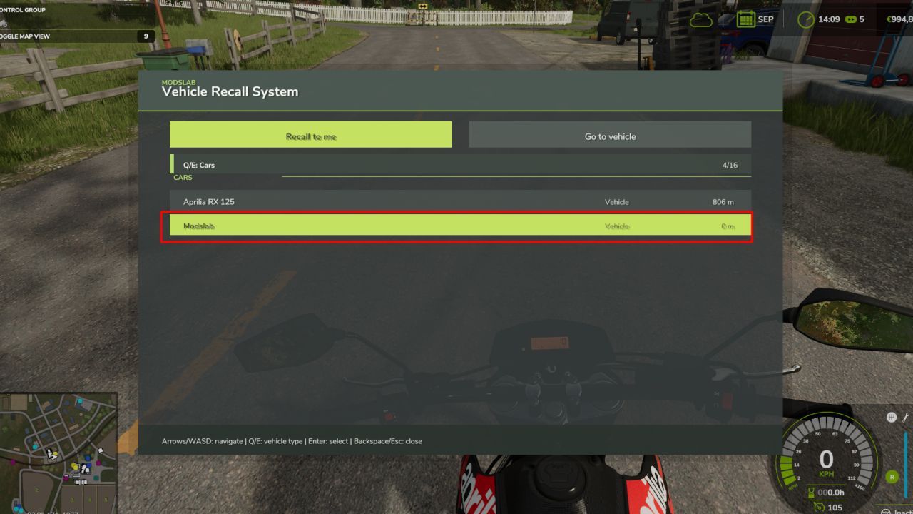 Скрипт Vehicle Recall System для Farming Simulator 25