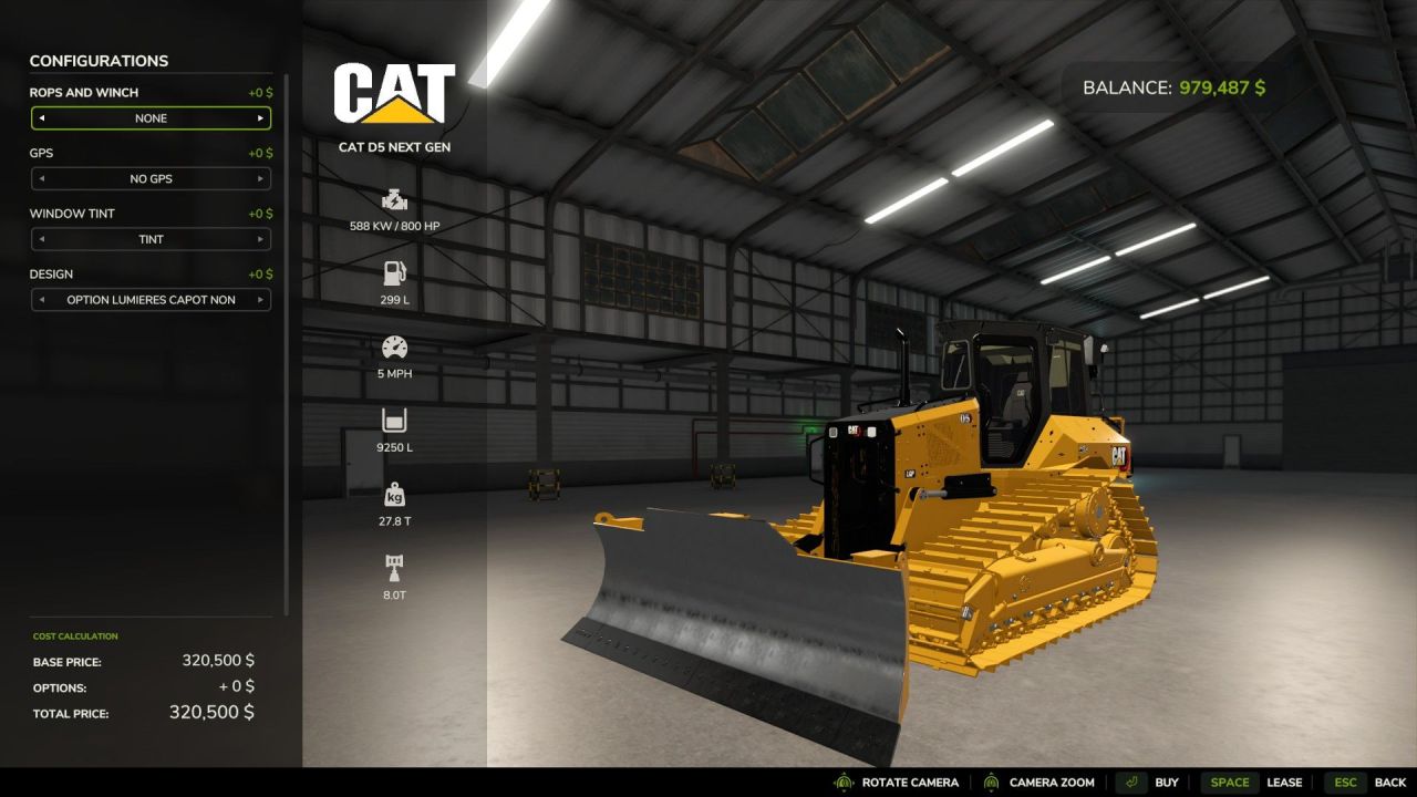 Бульдозер Caterpillar D5 Next Gen для Farming Simulator 25