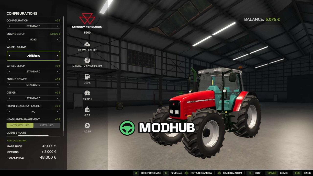Мод на Легендарний Трактор Massey 6290 для FS25 (версія v1.0.0.0)