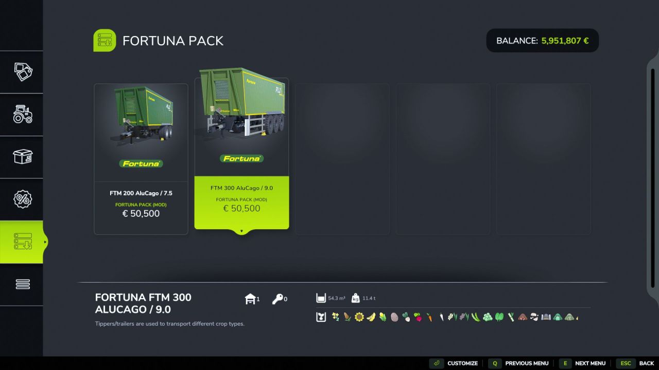 Пакет Fortuna для Farming Simulator 25