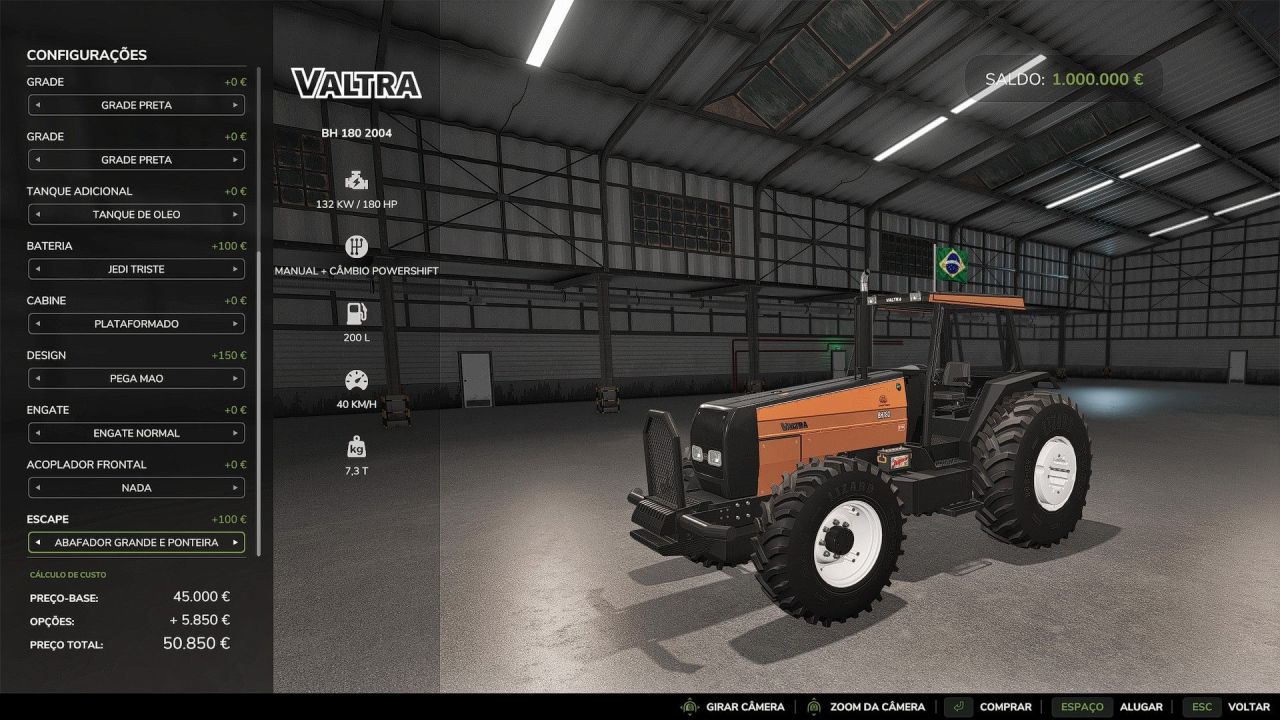 Трактор Valtra BH 140 / BH 180 для Farming Simulator 25