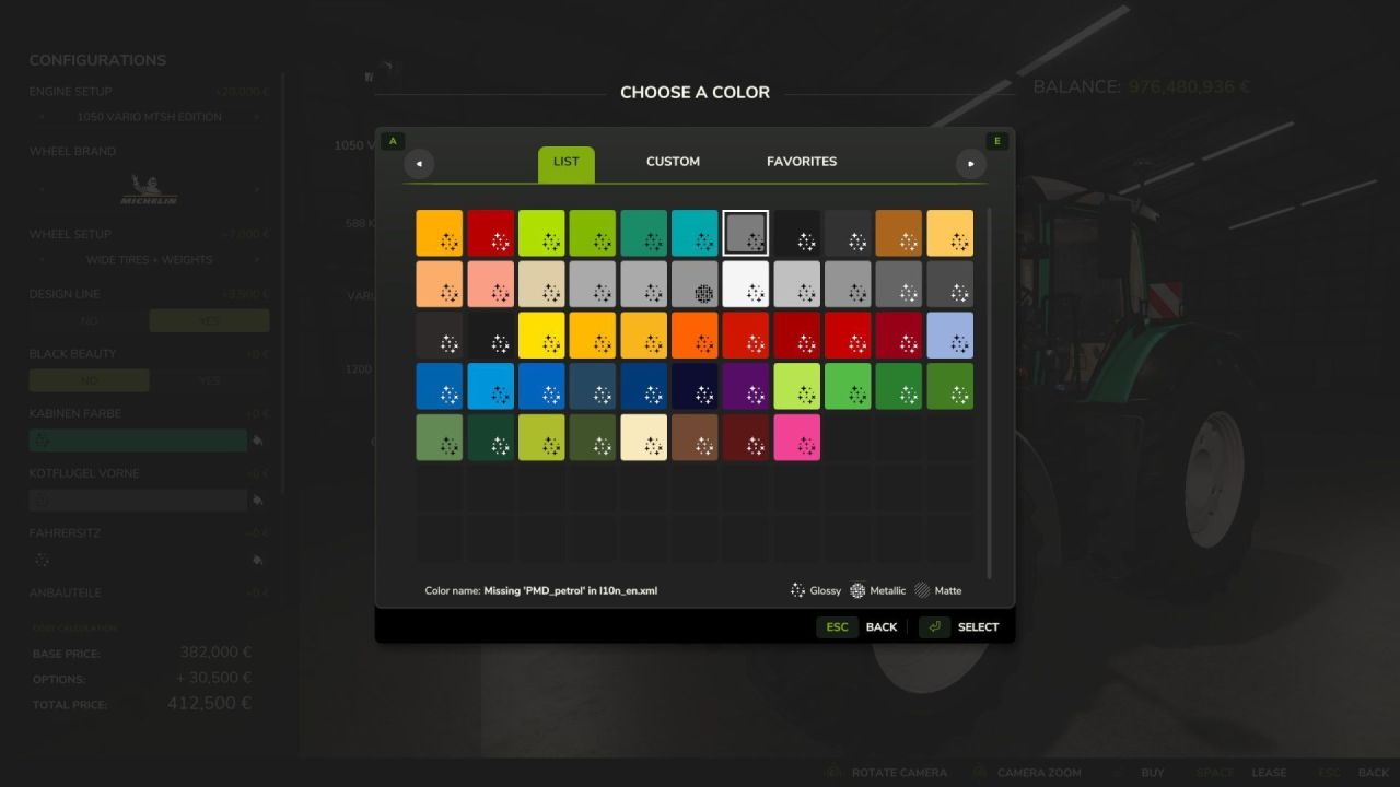 Трактор Fendt 1050 Vario для Farming Simulator 25