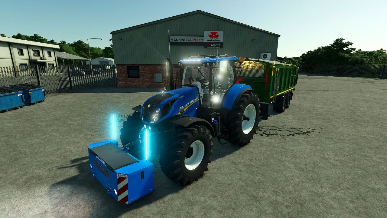 Powerful Tractor New Holland T7 LWB with Beacons and Air Horns for Farming Simulator 25