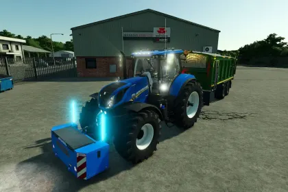 Потужний Трактор New Holland T7 LWB з Маячками та Аерогудками для Farming Simulator 25