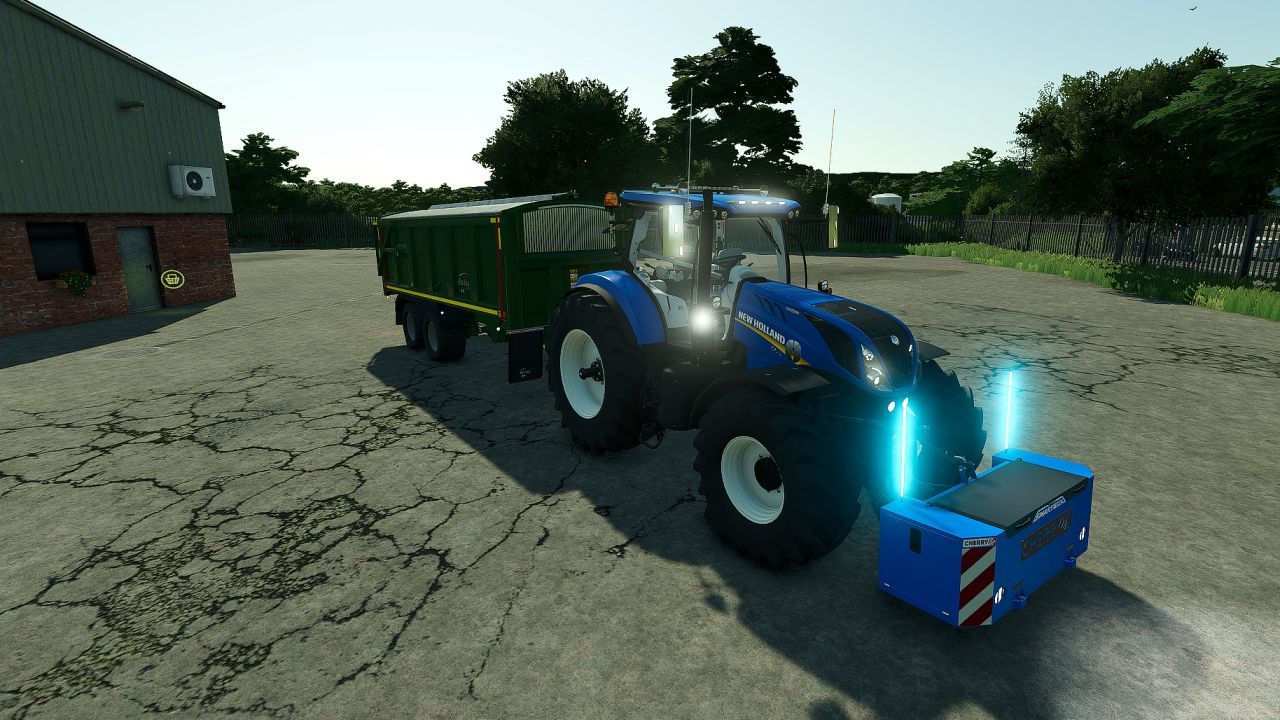 Powerful Tractor New Holland T7 LWB with Beacons and Air Horns for Farming Simulator 25