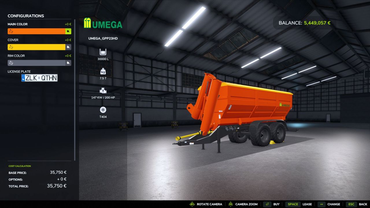 Трактор UMEGA GPP23HD для Farming Simulator 25
