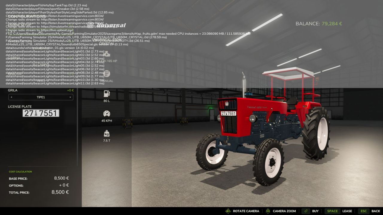 Трактор Universal 650 Crystal для Farming Simulator 25