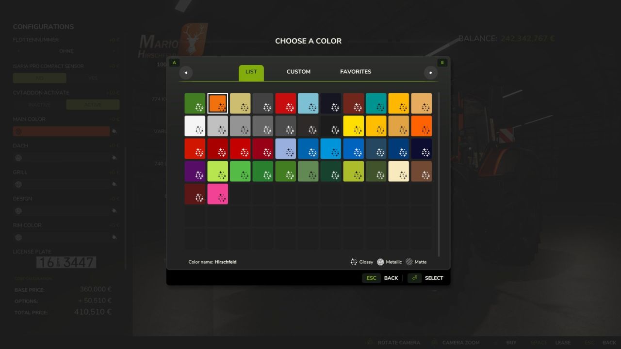 Traktor Fendt 1050 Hirschfeld für Farming Simulator 25