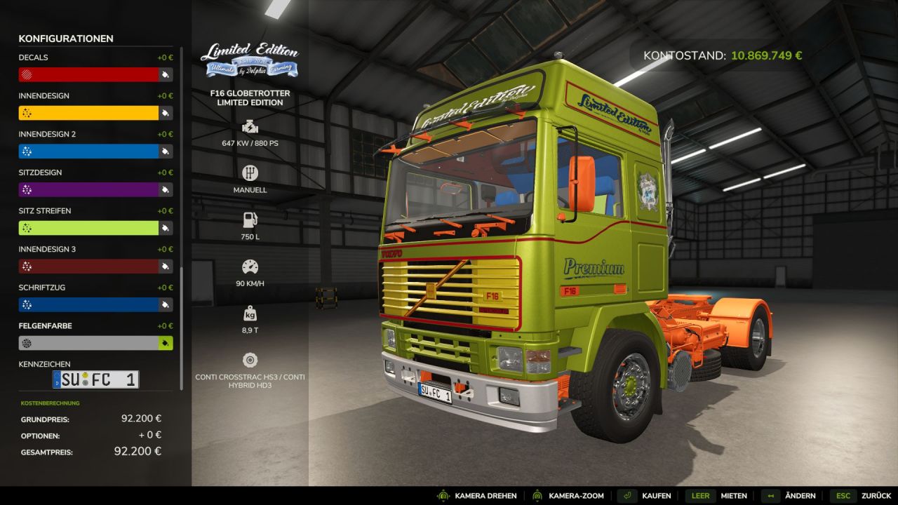 Truck Volvo F16 Limited Edition for Farming Simulator 25