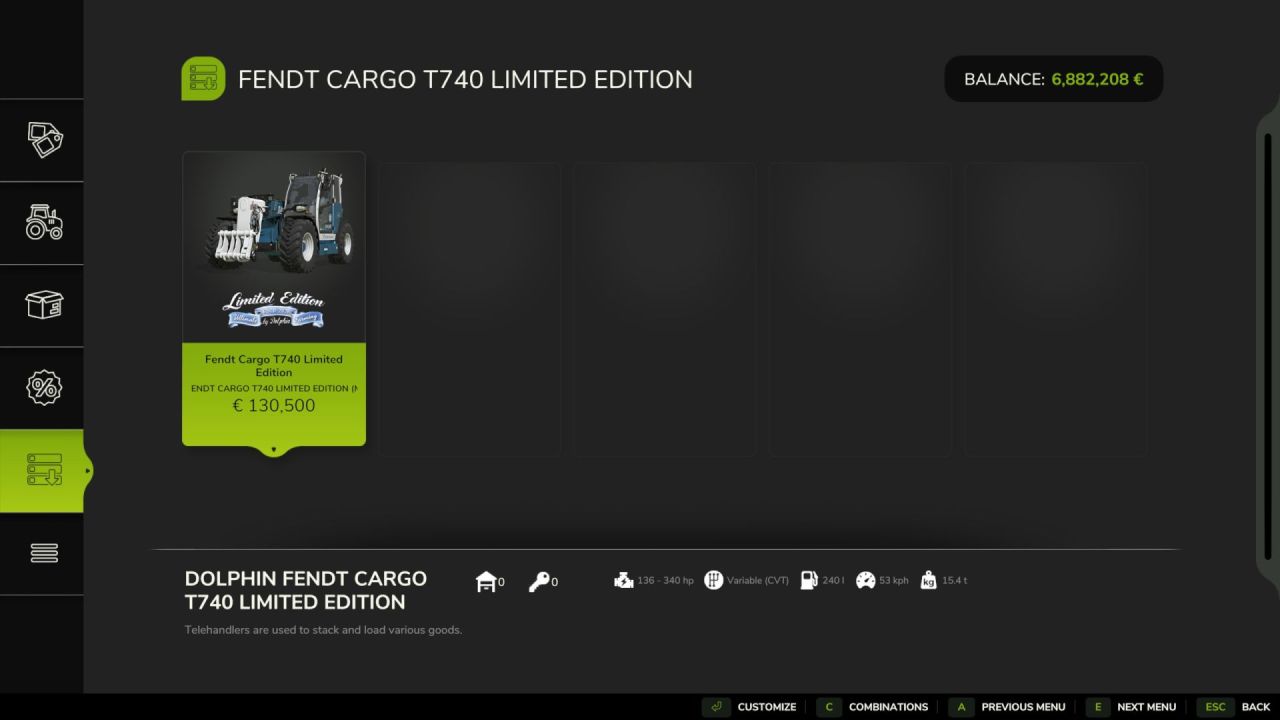Teleskoplader Fendt Cargo T740 Limited Edition für Farming Simulator 25