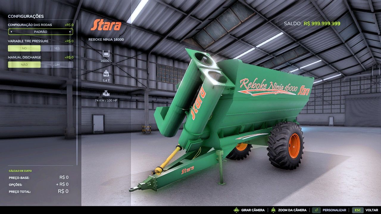 Розкидач гною Stara Reboke Ninja 16000 для Farming Simulator 25