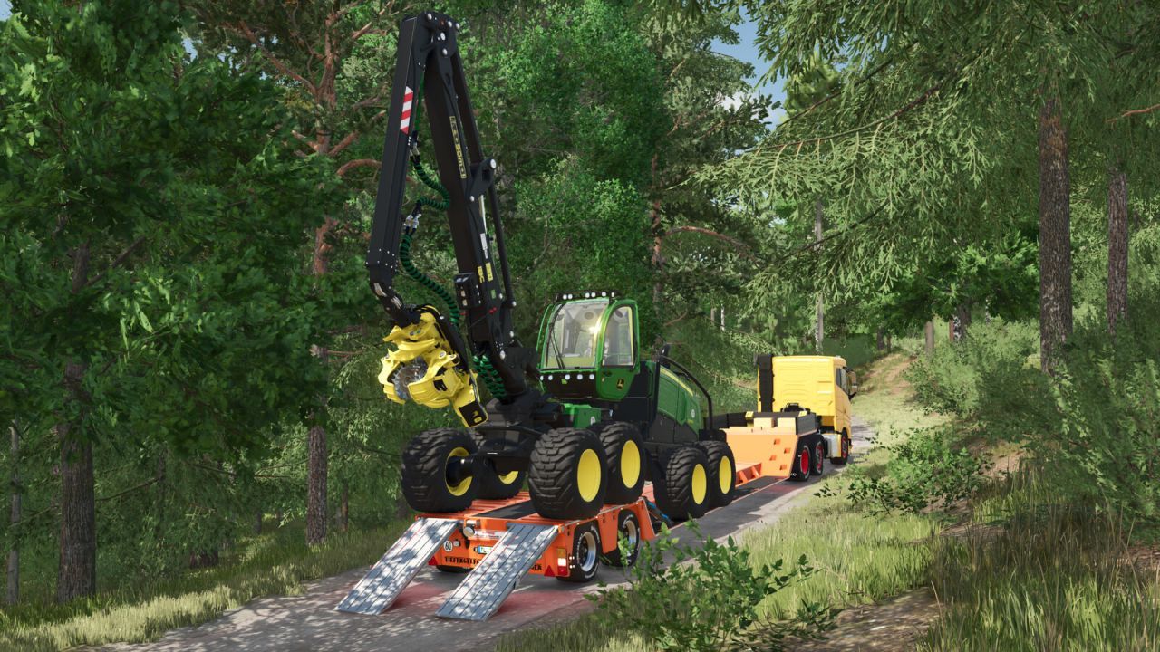 Лісозаготівельний низькорамний причіп Lizard Forestry Special TLS39 для Farming Simulator 25