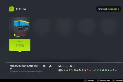 Причіп TSP-14 для Farming Simulator 25 — 3