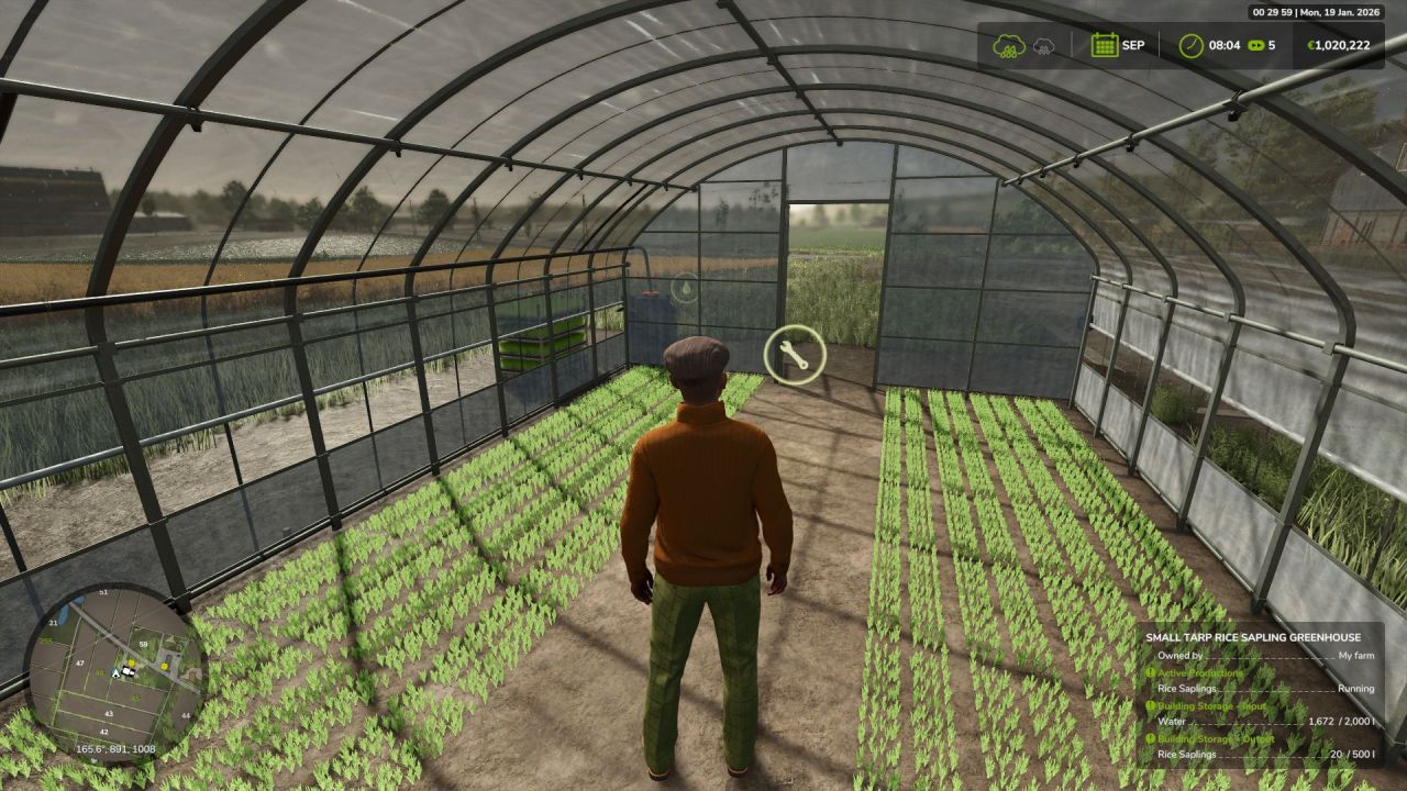 Компактна Теплиця Small Rice Sapling Greenhouse для Розсади Рису у Farming Simulator 25