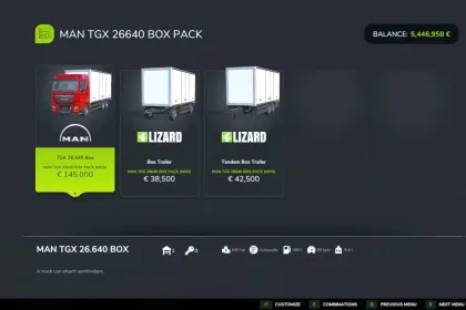 Вантажівка MAN TGX 26640 Box Pack для Farming Simulator 25 — 3