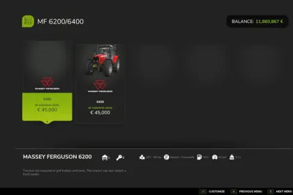 Легендарний Трактор Massey Ferguson 6290 (6200–6400) — Надійна Класика для Farming Simulator 25 — 6