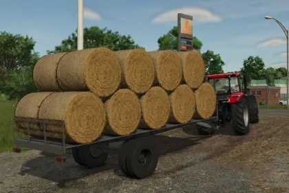Ефективний Причіп Homemade Bale Trailer для Тюків і Палет у Farming Simulator 25 — 2