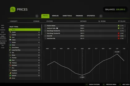Price Menu Filters for Farming Simulator 25