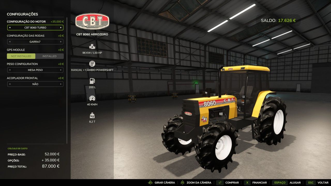 Трактор CBT 8060 для Farming Simulator 25