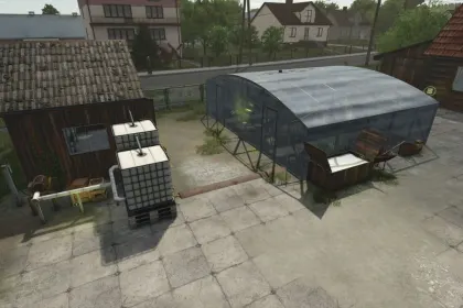 Efektywna Szklarnią Greenhouse With Storage z Autoskładem i Zbiorem Wody Deszczowej dla FS25 — 4