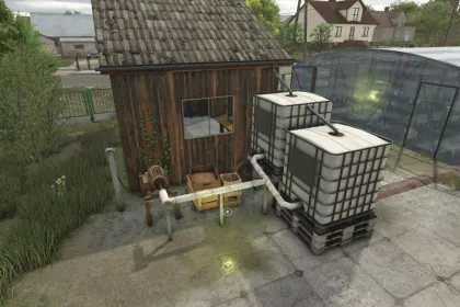 Efektywna Szklarnią Greenhouse With Storage z Autoskładem i Zbiorem Wody Deszczowej dla FS25 — 5