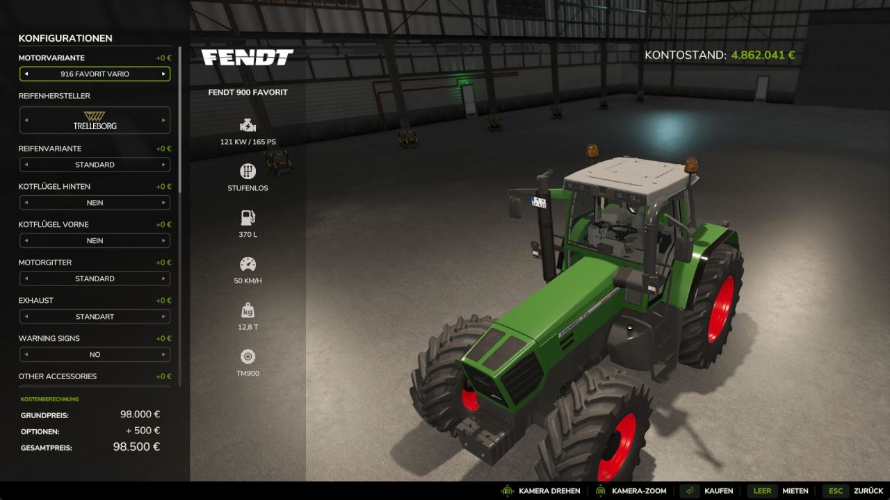 Traktor Fendt 900 Favorit V2 für Farming Simulator 25