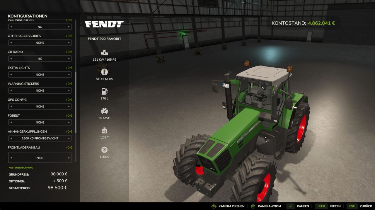 Traktor Fendt 900 Favorit V2 für Farming Simulator 25