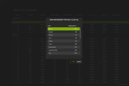 Калькулятор полів для Farming Simulator 25 — 2