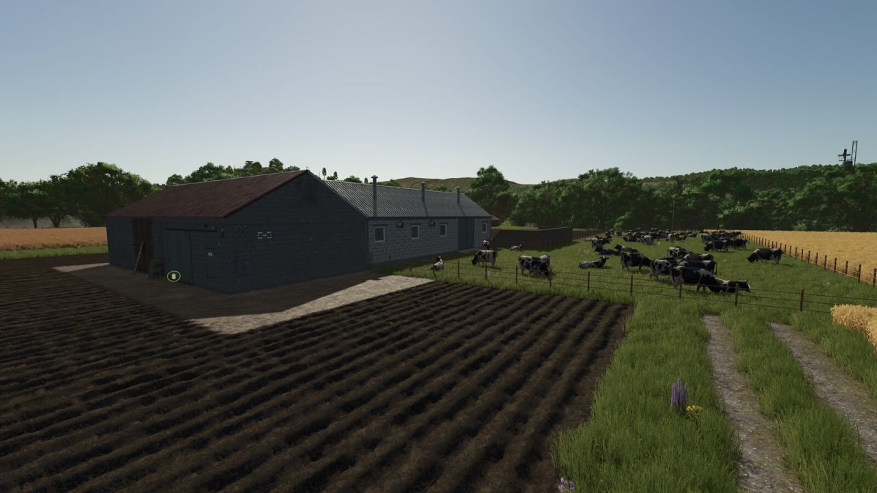 Старий польський сарай для худоби з місцем для зберігання для Farming Simulator 25