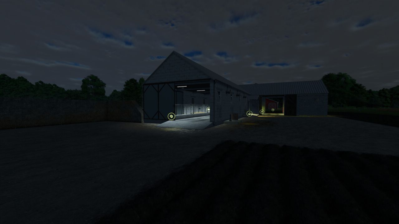 Старий польський сарай для худоби з місцем для зберігання для Farming Simulator 25