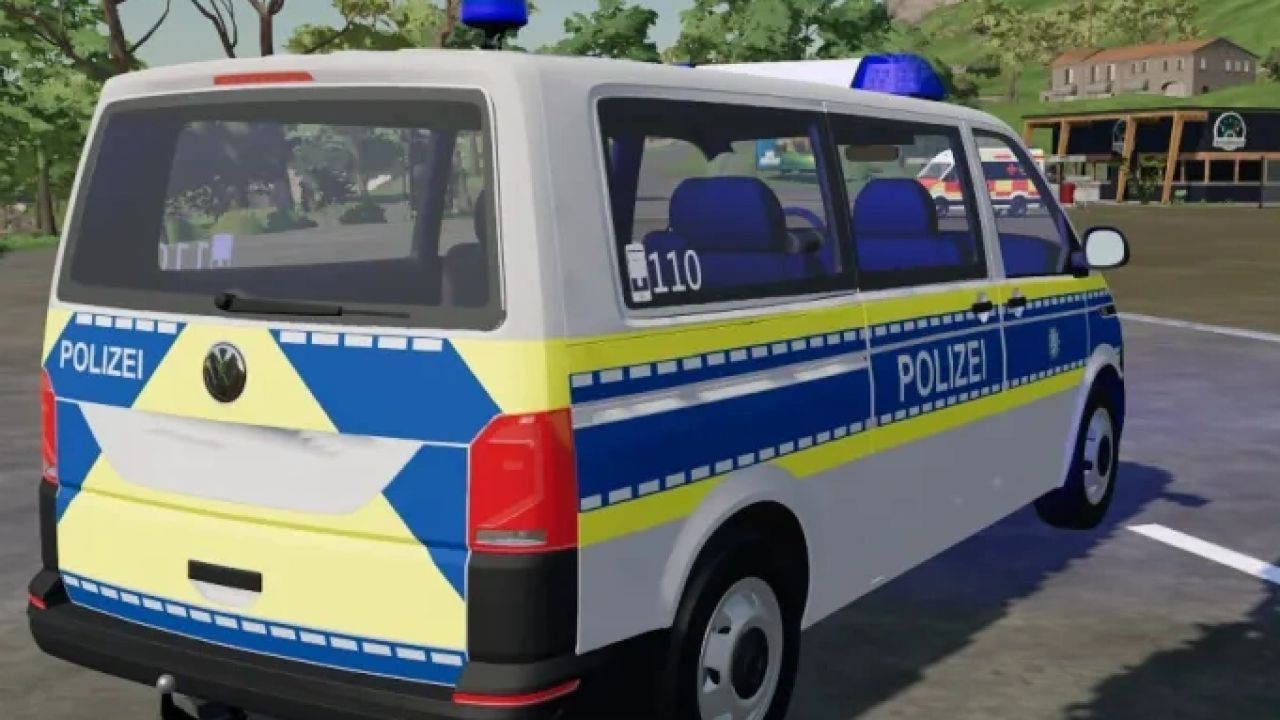 Автомобіль VW T6 Поліція Баварії для Farming Simulator 22