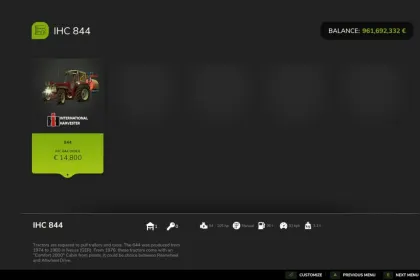 Трактор IHC 844 для Farming Simulator 25 — 5