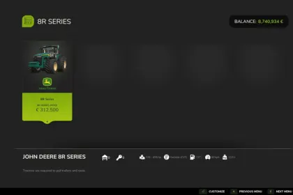 Трактор John Deere 8R Alex Blue для Farming Simulator 25 — 2