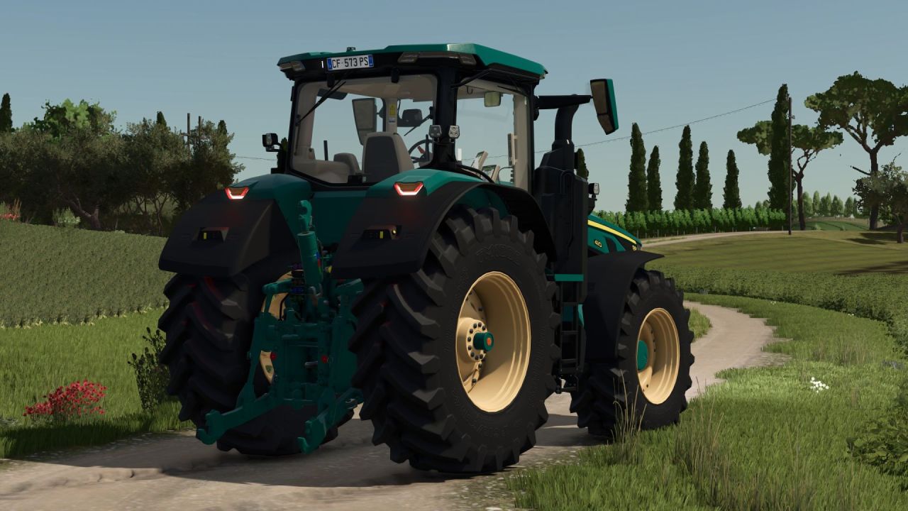 Трактор John Deere 8R Alex Blue для Farming Simulator 25