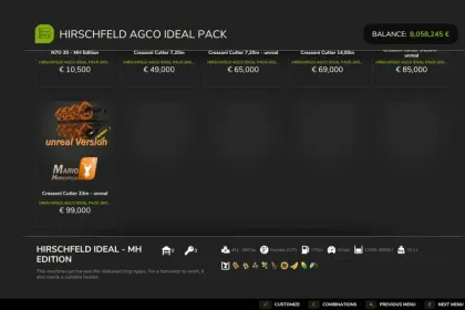 Комбайн AGCO Ideal Pack Hirschfeld Edition для Farming Simulator 25 — 3