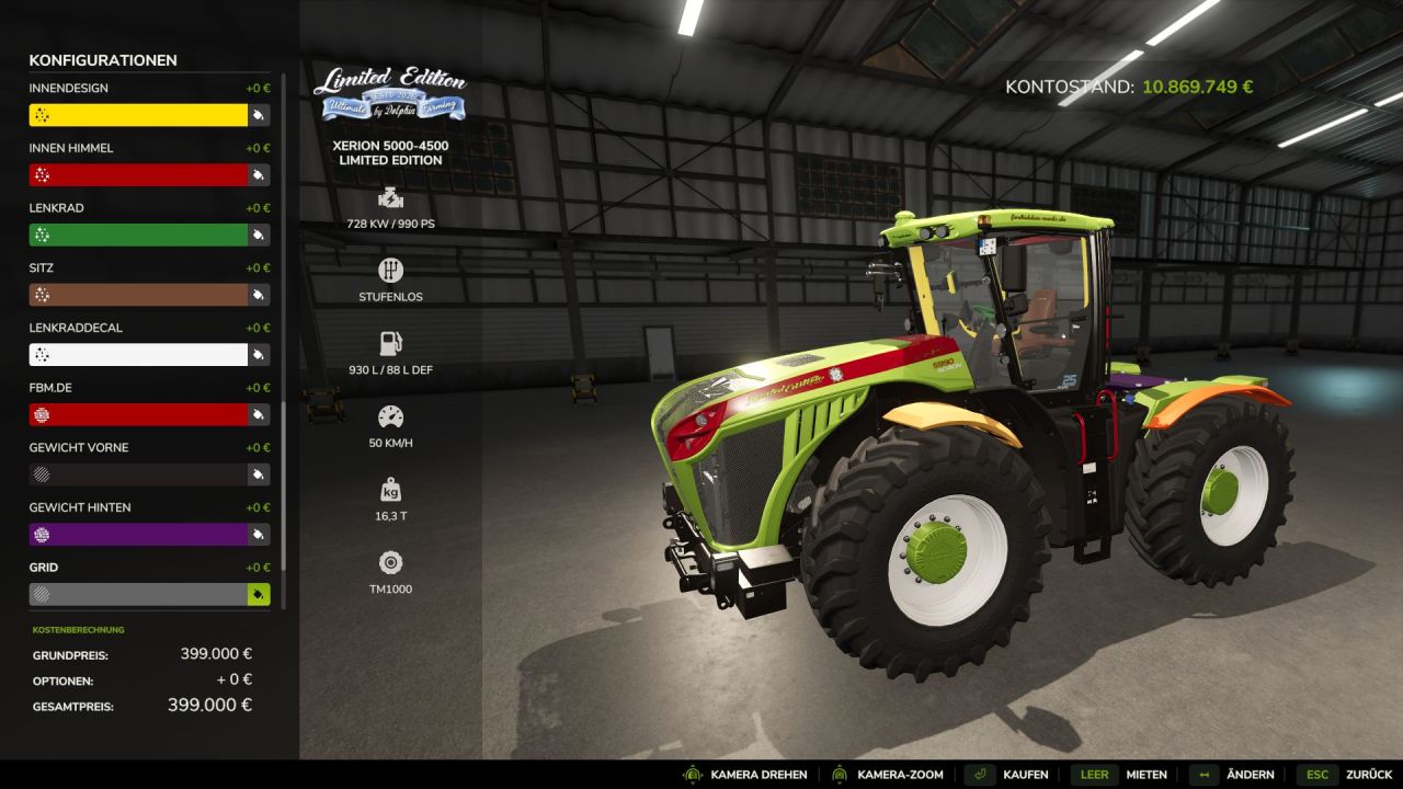 Трактор Xerion 5000 Limited Edition для Farming Simulator 25