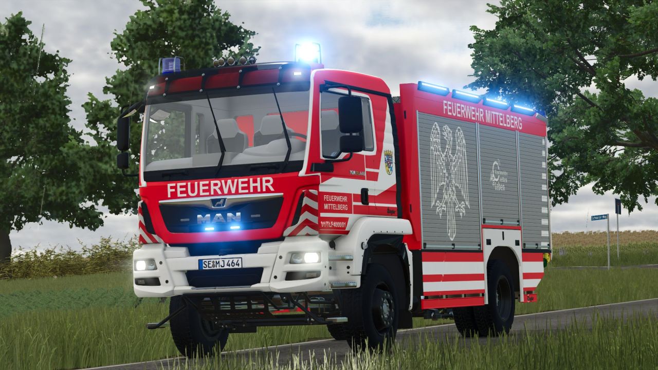 Пожежна машина MAN Ziegler TLF 4000 для Farming Simulator 25