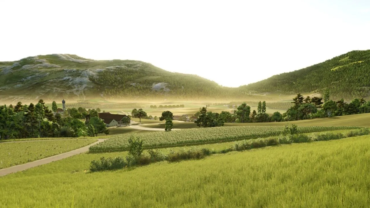 Szczegółowa Mapa Ratzinger Height dla Farming Simulator 25 — Bawarskie Wzgórza i 7 Farm