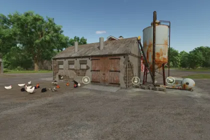 Kleines altes Hühnerhaus mit Silo für Farming Simulator 25