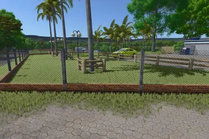 Ziegelzaun mit Drahtgeflecht für Farming Simulator 25