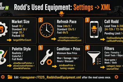 Використане обладнання Rodd для Farming Simulator 25