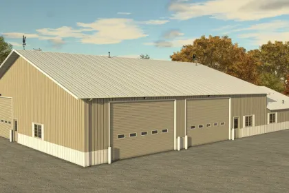 Amerikanische Werkstatt mit Büro für Farming Simulator 25