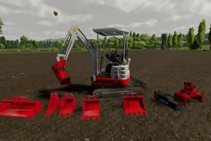 Екскаватор Takeuchi TB 217 R для Farming Simulator 25