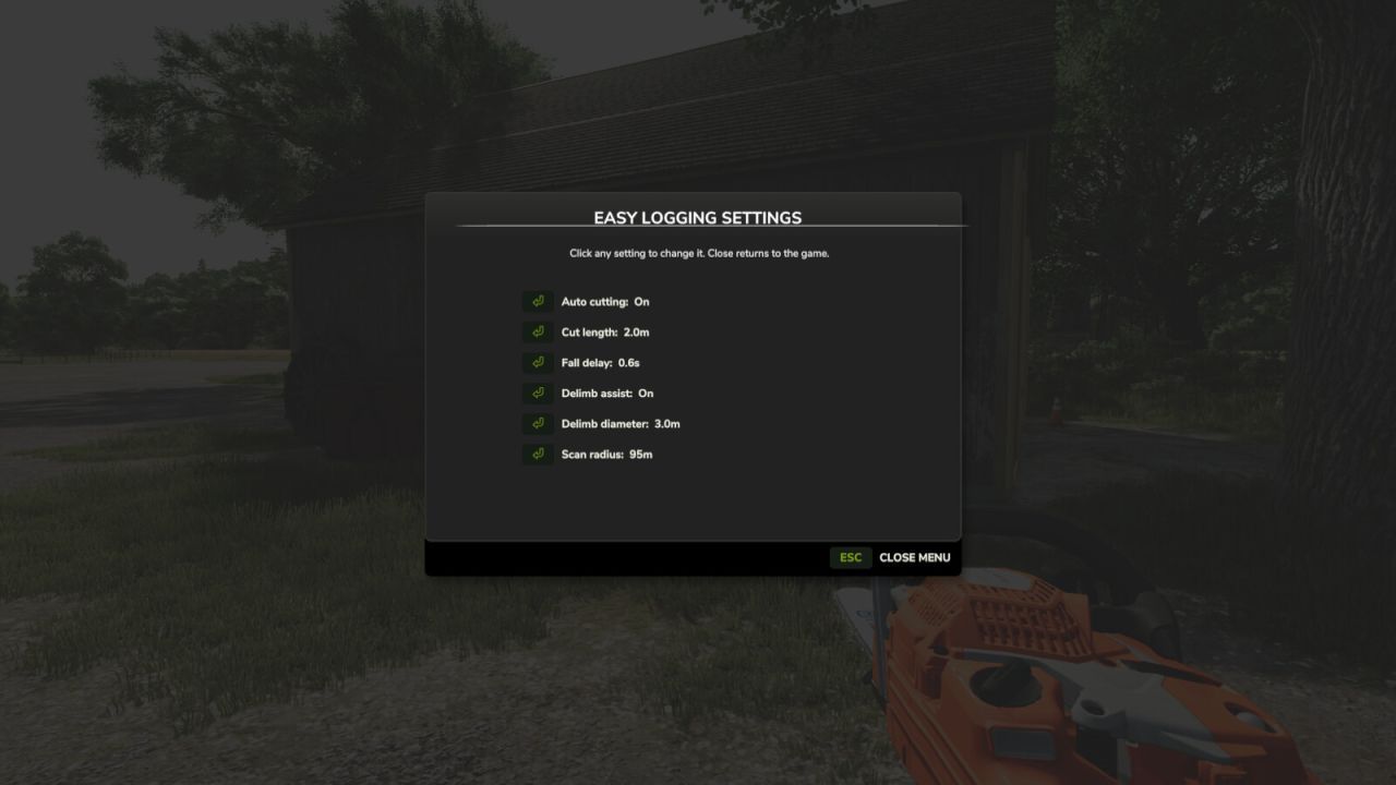 Мод Easy Logging для Farming Simulator 25