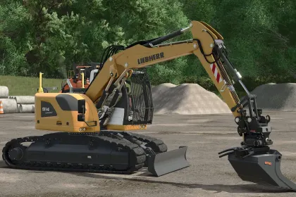 Mocny Koparka Liebherr R914 do Farming Simulator 25 — Elastyczne Opcje i Interaktywna Kontrola