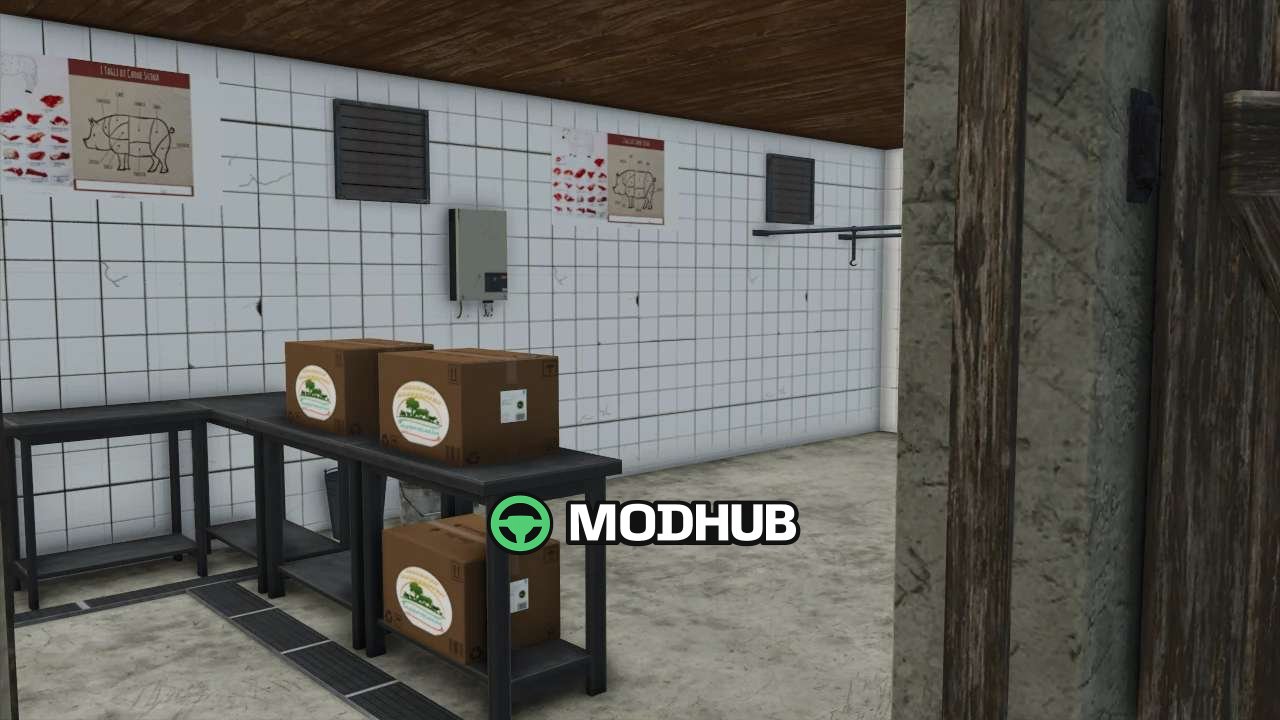Mod for Legendary Slaughterhouse The Fleischerei v1001 for FS25 — Meat Production in Boxes