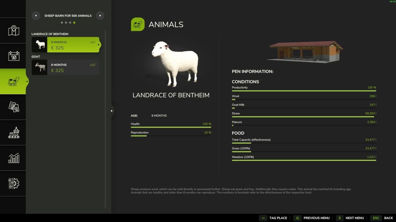 Sheep Barn For 500 Animals for Farming Simulator 25