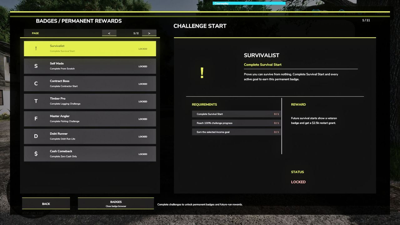 Challenge Start Mod for Farming Simulator 25