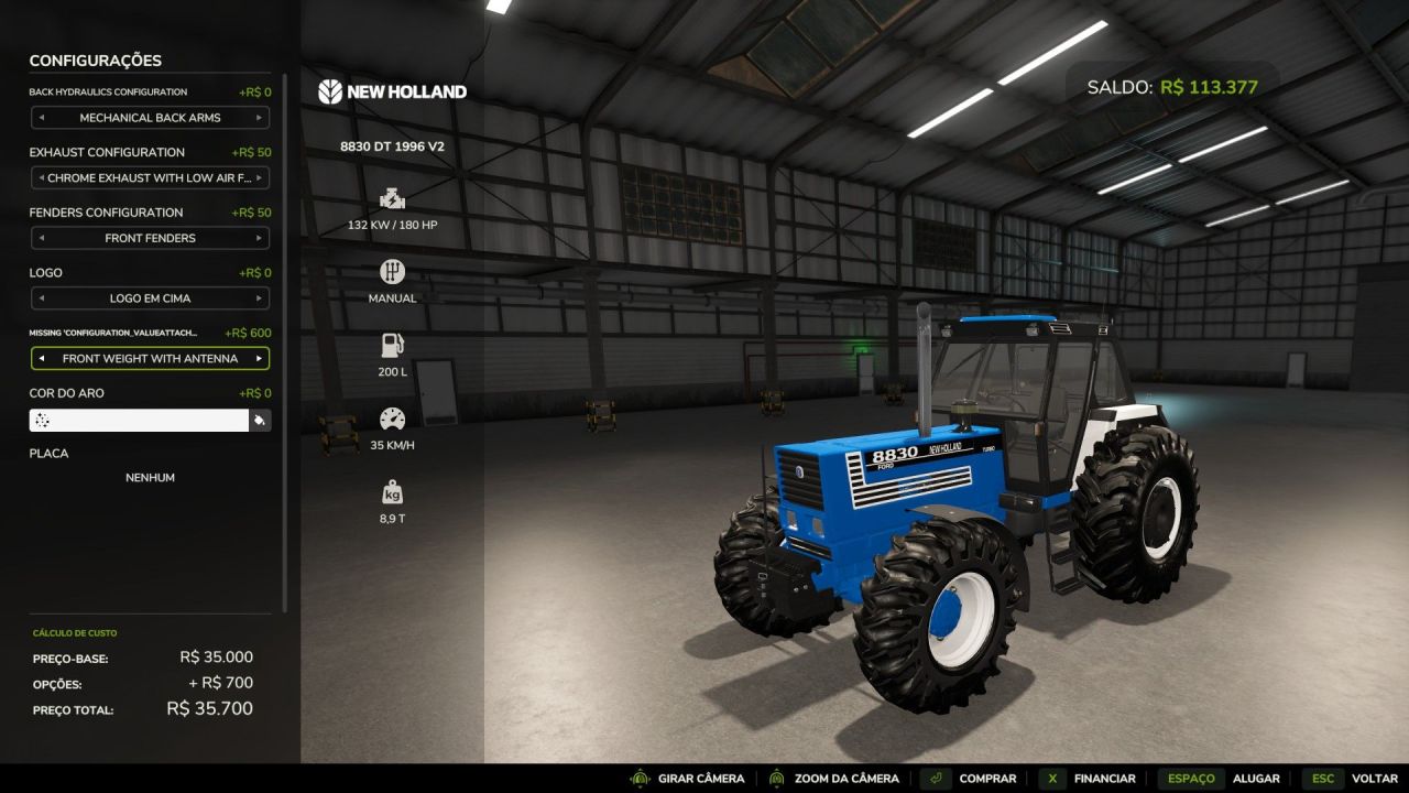 Трактор Ford 8830 DT для Farming Simulator 25