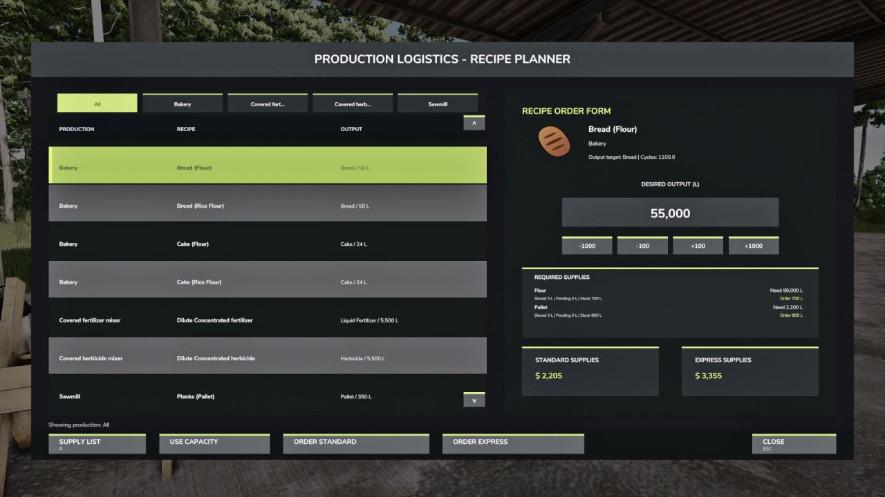 Логістика виробництв для Farming Simulator 25
